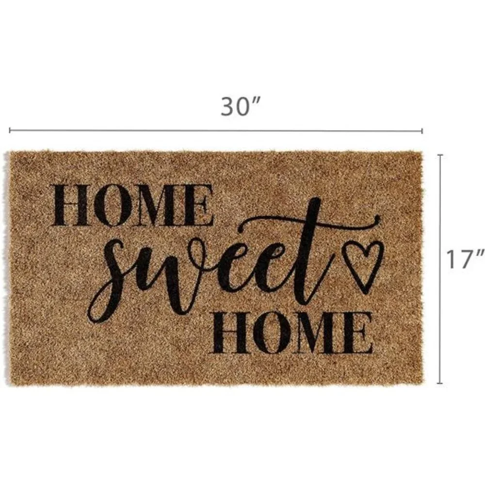 'Home Sweet Home' Doormat Welcome Mat, Outdoor Mat, Front Door, 30x17, Brown